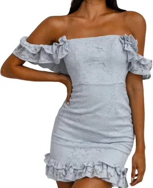 Women Sexy Bodycon Mini Dresses Lace Ruffles Off Shoulder Backless Cocktail Party Dress Clubwear