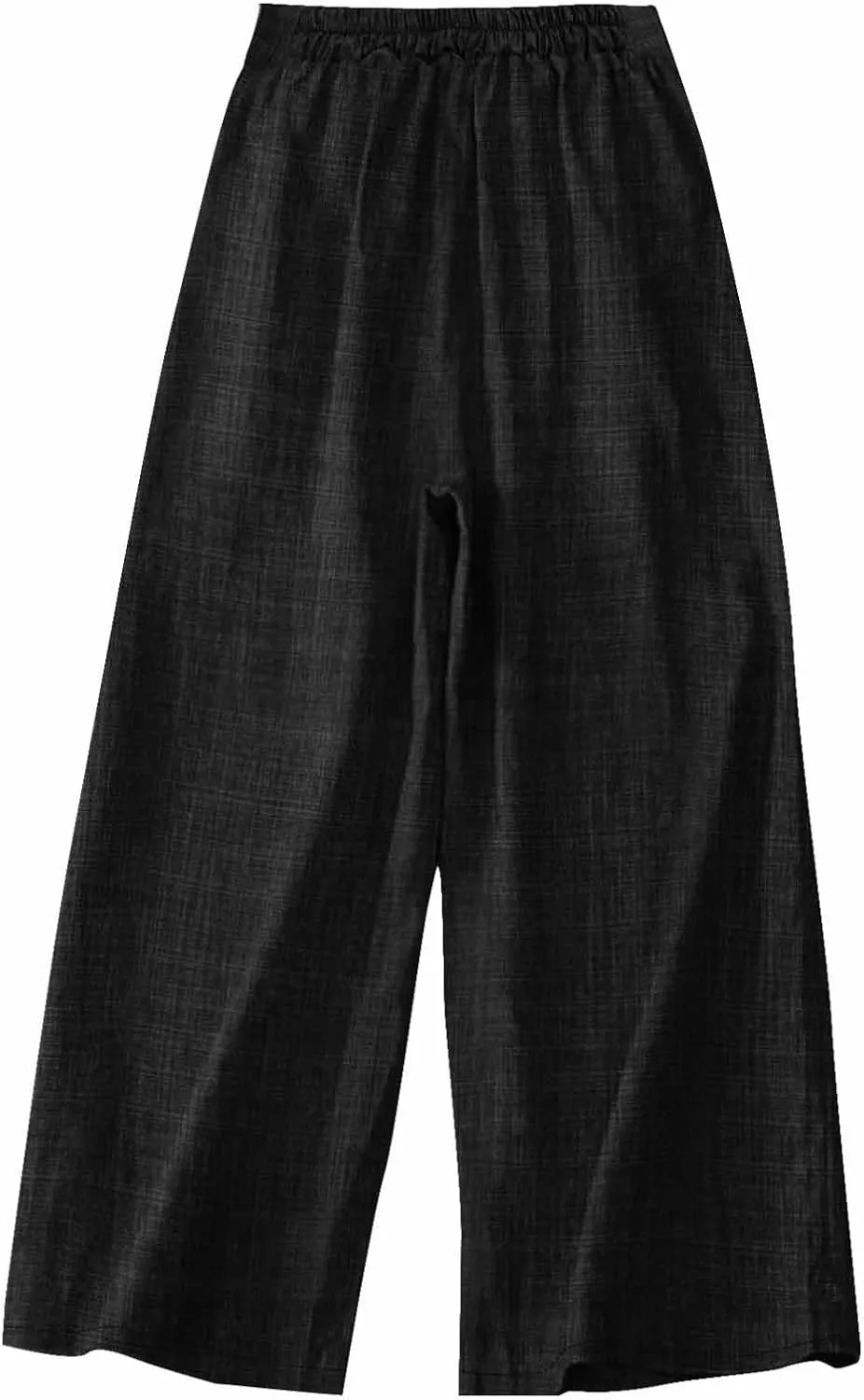 Women Wide Leg Boho Pants Dressy Casaul Button Palazzo Pant Elastic Waist Loose Trousers Summer Outfits with Pocket