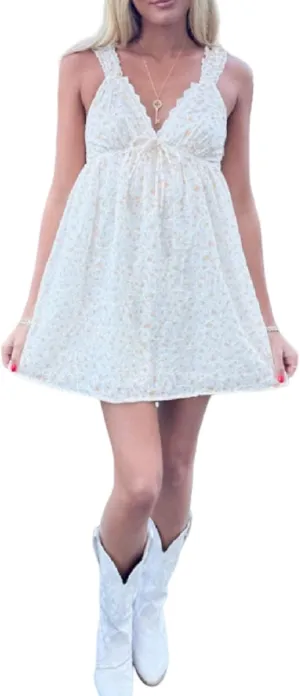 Women Y2k Plaid Cami Dress Spaghetti Strap Backless Gingham Mini Dress Cute Lace Patchwork Short Babydoll Dress