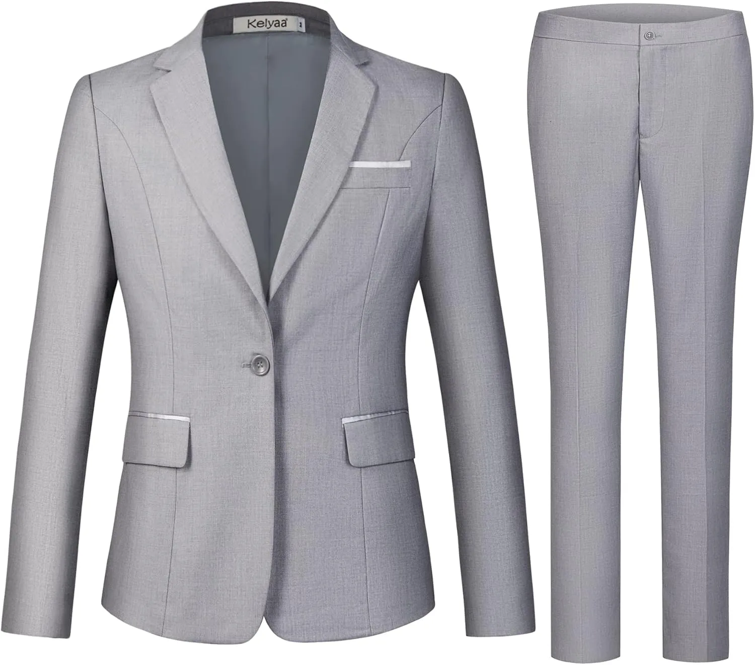 Women's 2 Piece Suit Notched Lapel One Button Slim Fit Business Office Work Tuxedo Blazer Pants Set