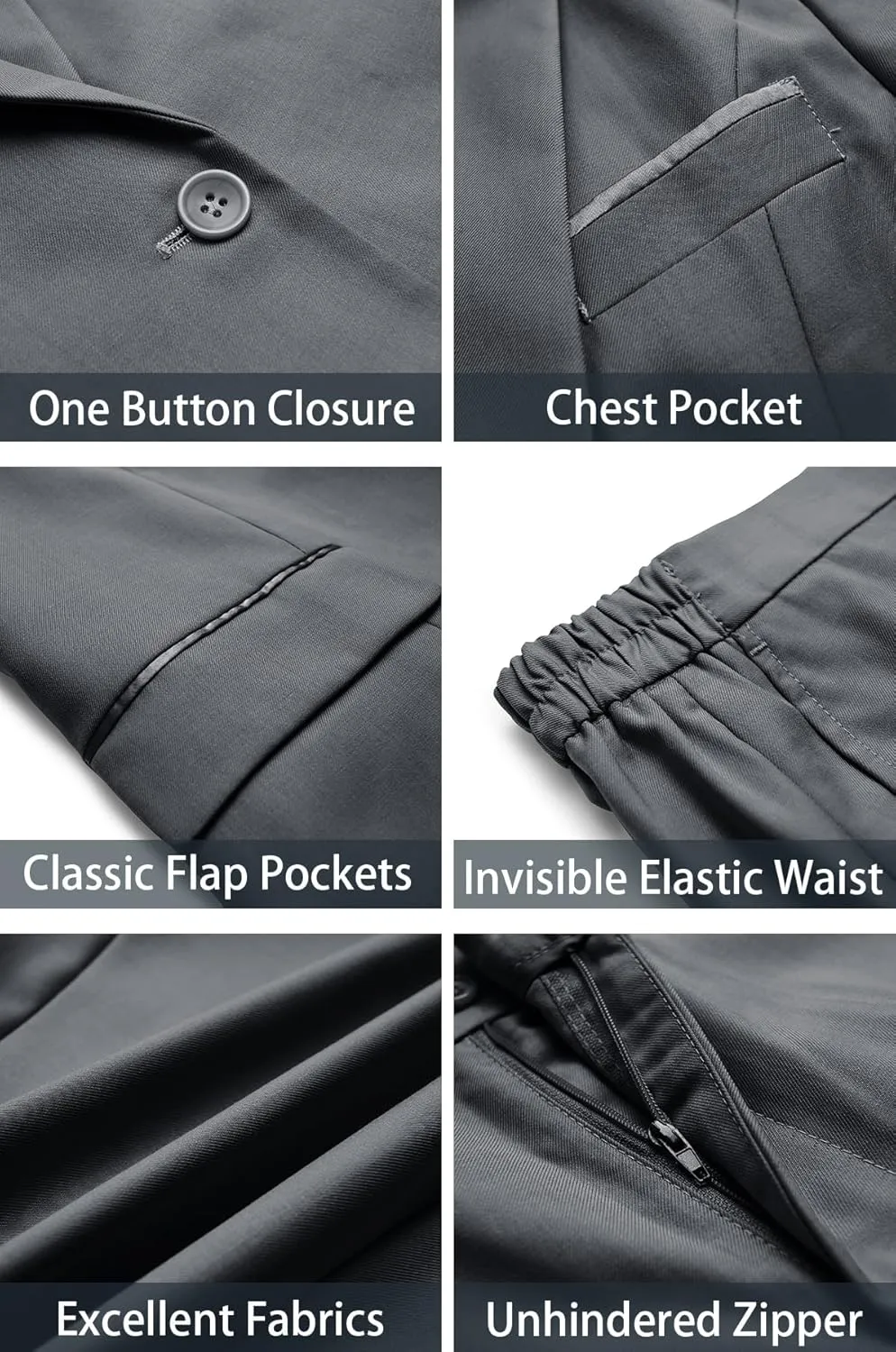 Women's 2 Piece Suit Notched Lapel One Button Slim Fit Business Office Work Tuxedo Blazer Pants Set