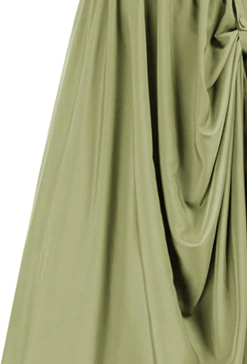 Women's Asymmetrical Split Slit Skirt Ruched Hight Waist Bodycon Midi Skirt Flowy Long Pleated Skirt Dress