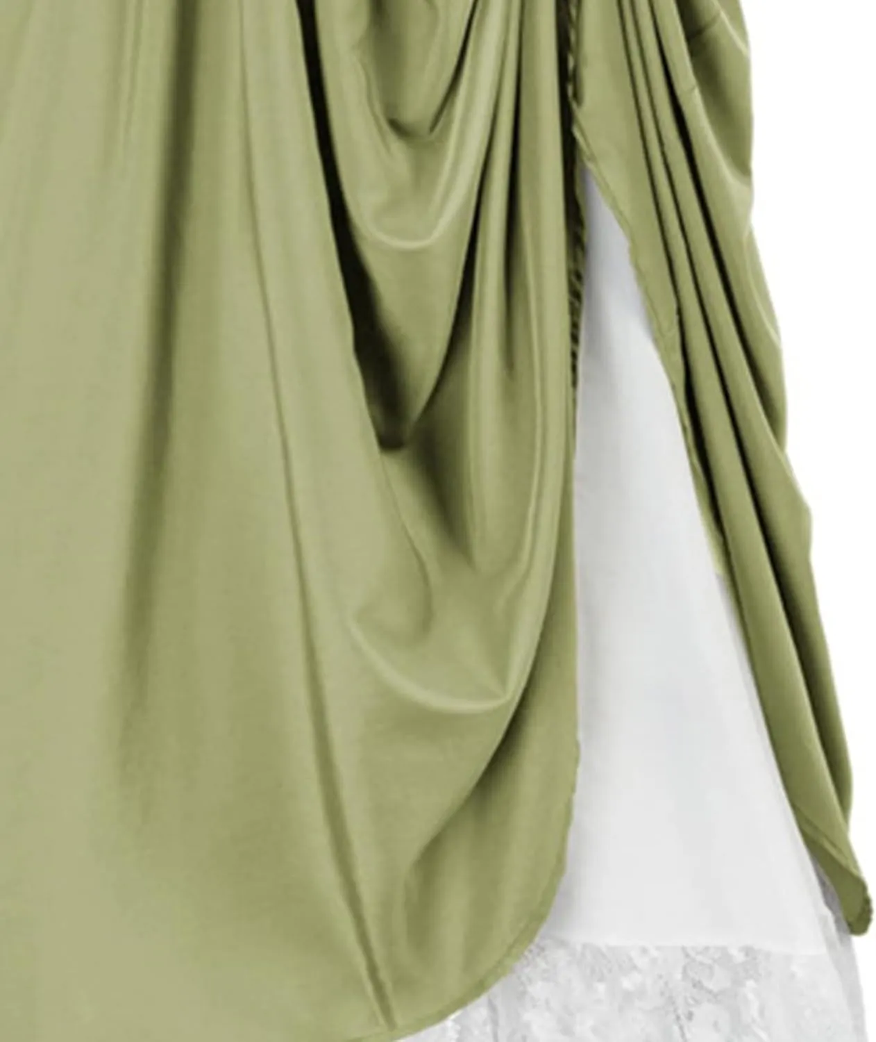 Women's Asymmetrical Split Slit Skirt Ruched Hight Waist Bodycon Midi Skirt Flowy Long Pleated Skirt Dress