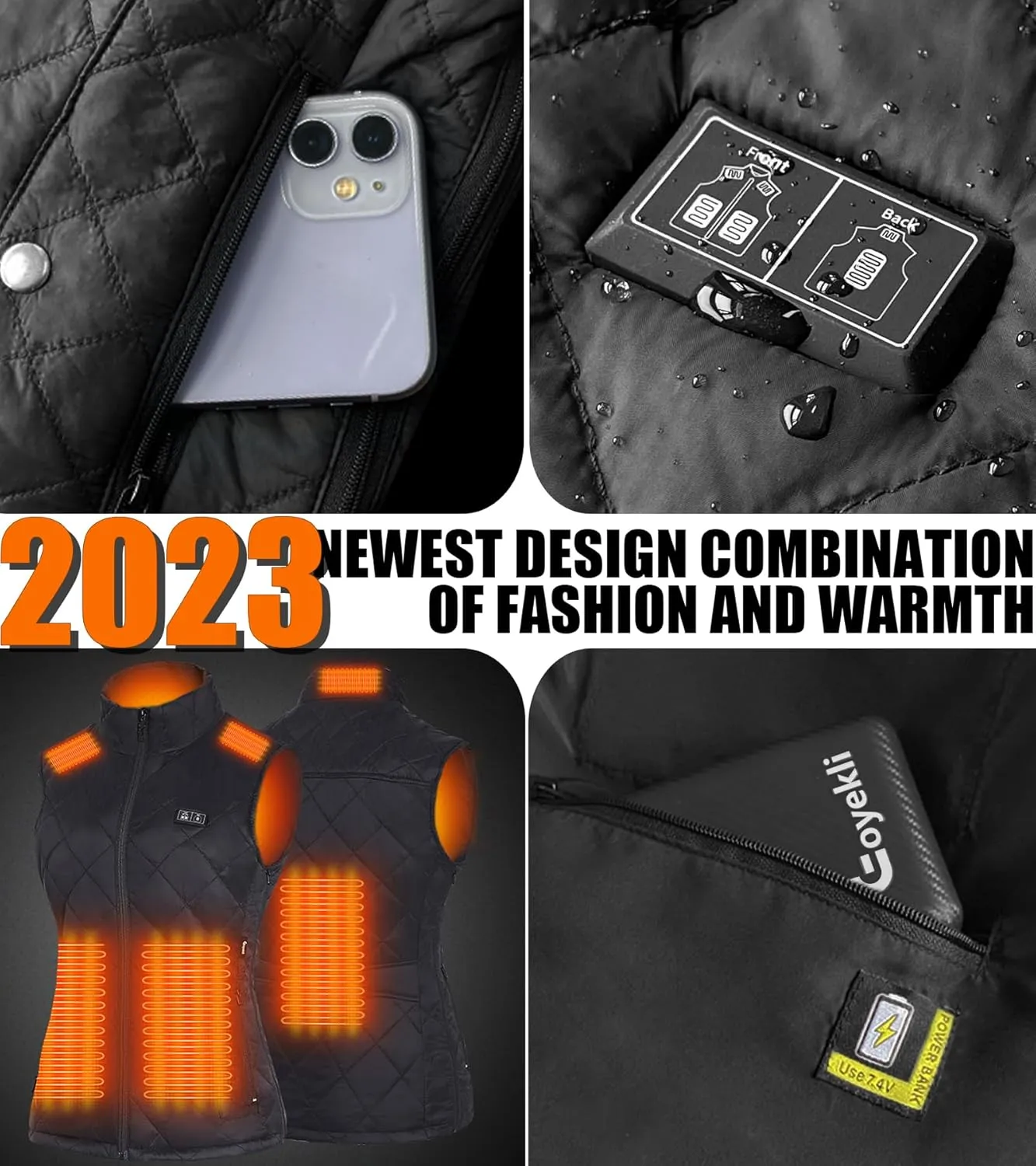 Womens Heated Vest with Battery Pack Included-16000mAh Electric Heating Vest USB Lightweight Heating Clothing