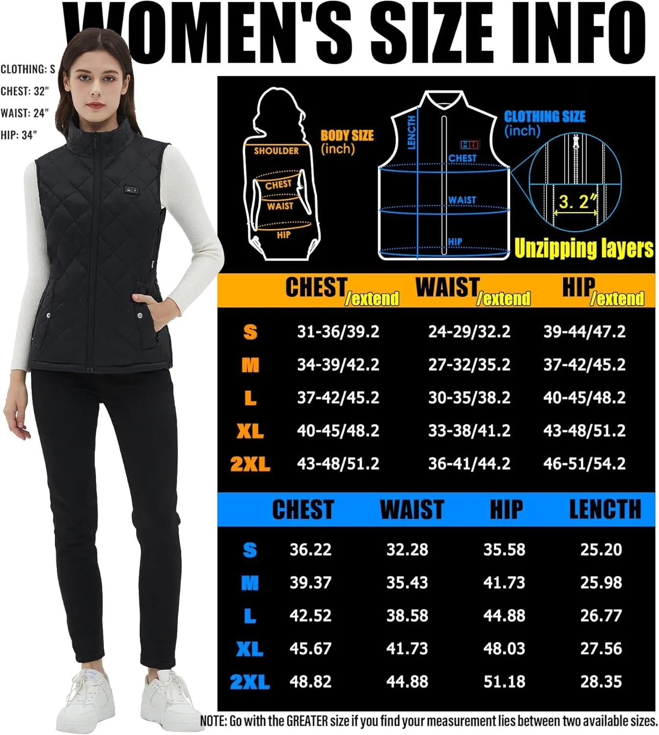 Womens Heated Vest with Battery Pack Included-16000mAh Electric Heating Vest USB Lightweight Heating Clothing