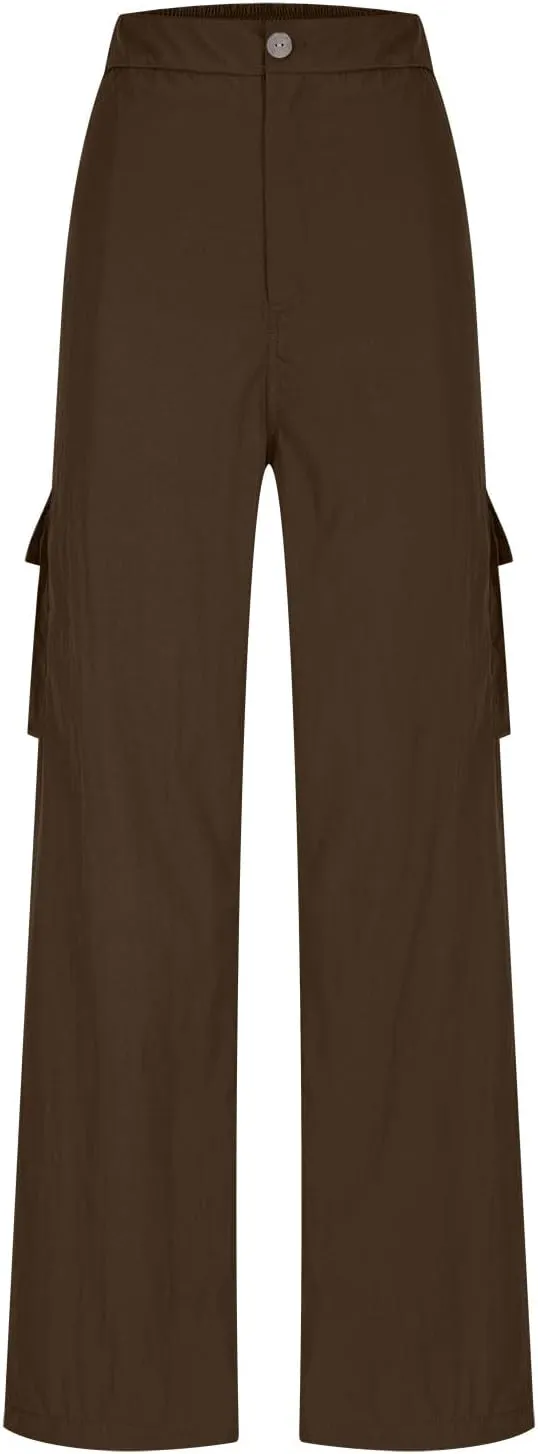 Womens High Waist Wide Leg Cargo Pants 2025 Trendy Y2K Baggy Dress Pant Business Casual Work Trousers with Pockets