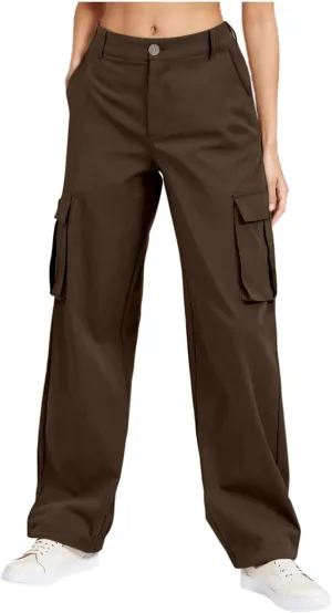 Womens High Waist Wide Leg Cargo Pants 2025 Trendy Y2K Baggy Dress Pant Business Casual Work Trousers with Pockets