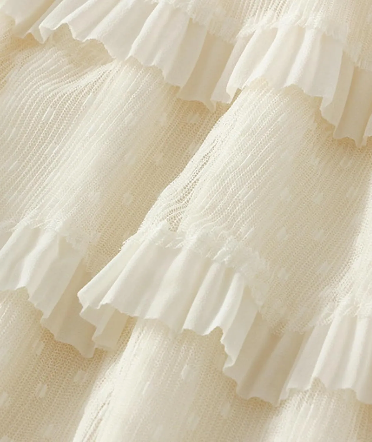 Women's Layered Tulle Skirt High Waisted A Line Mesh Pleated Fluffy Fairy Midi Skirts
