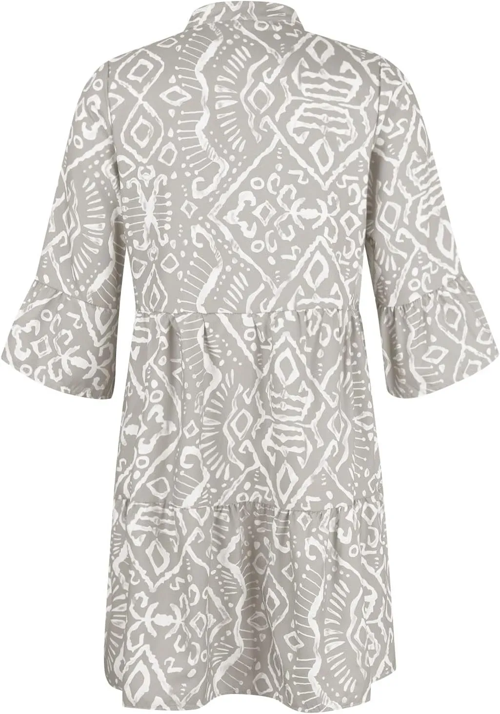 Womens Plus Size Midi Dresses Trendy Long Sleeve Casual Elegant Button Down Formal Smocked Flowy Knee Length Dress