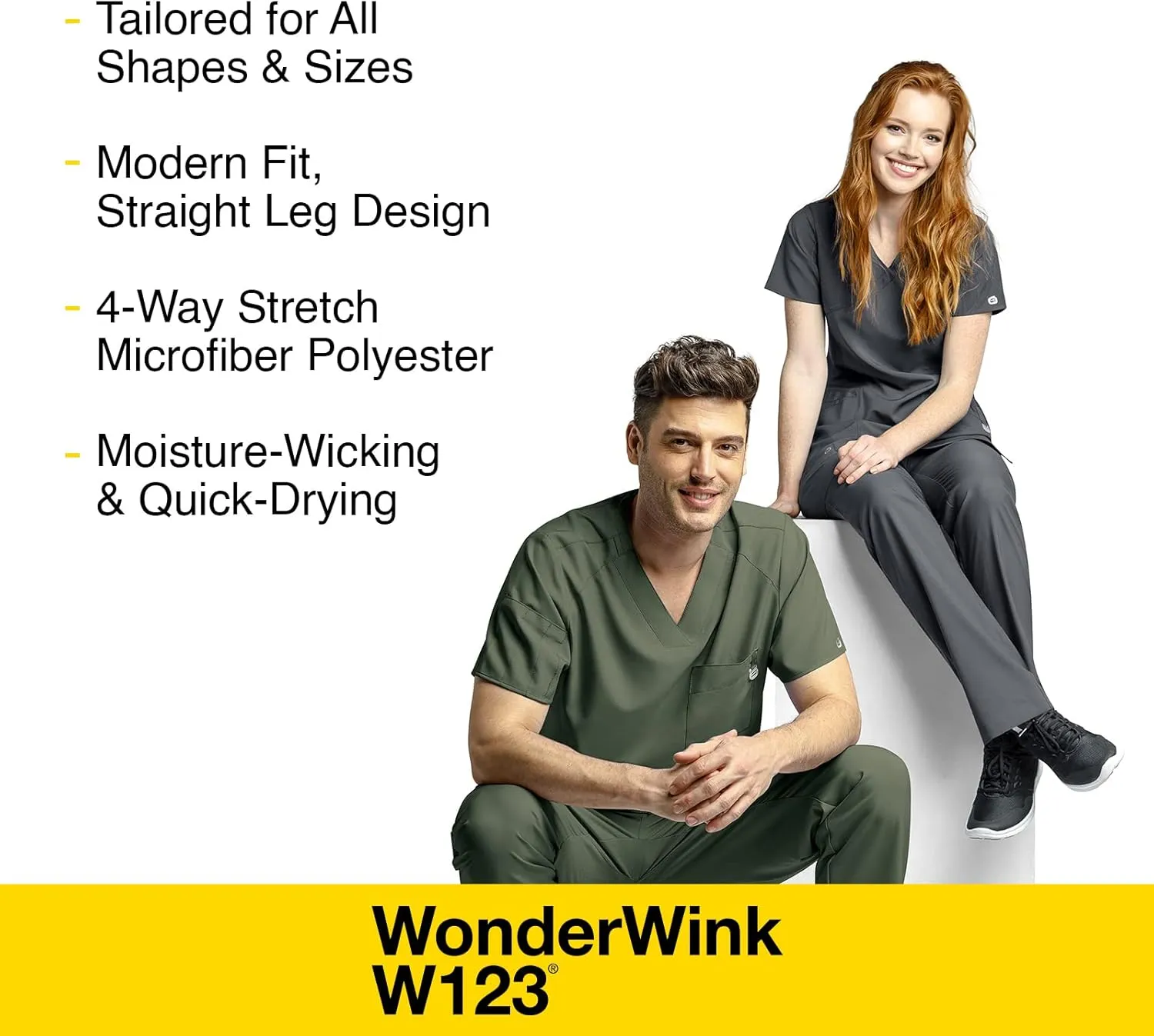 WonderWink Men's Flat Front Cargo Pant