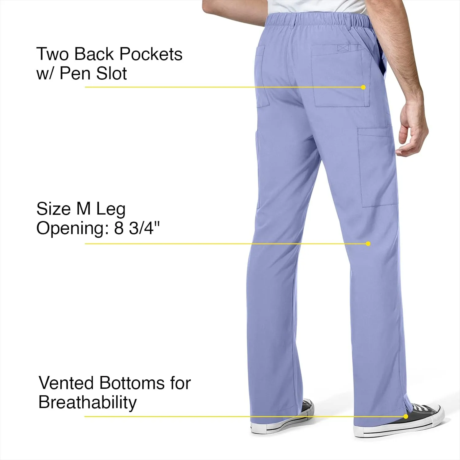 WonderWink Men's Flat Front Cargo Pant