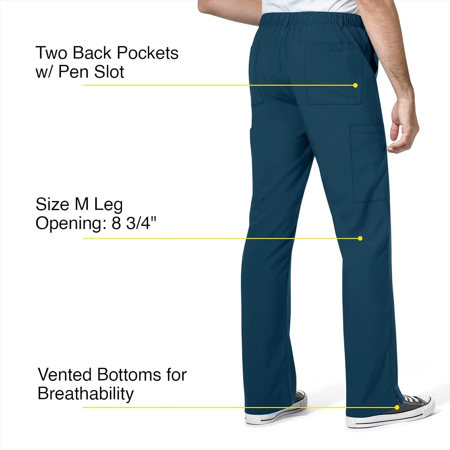 WonderWink Men's Flat Front Cargo Pant