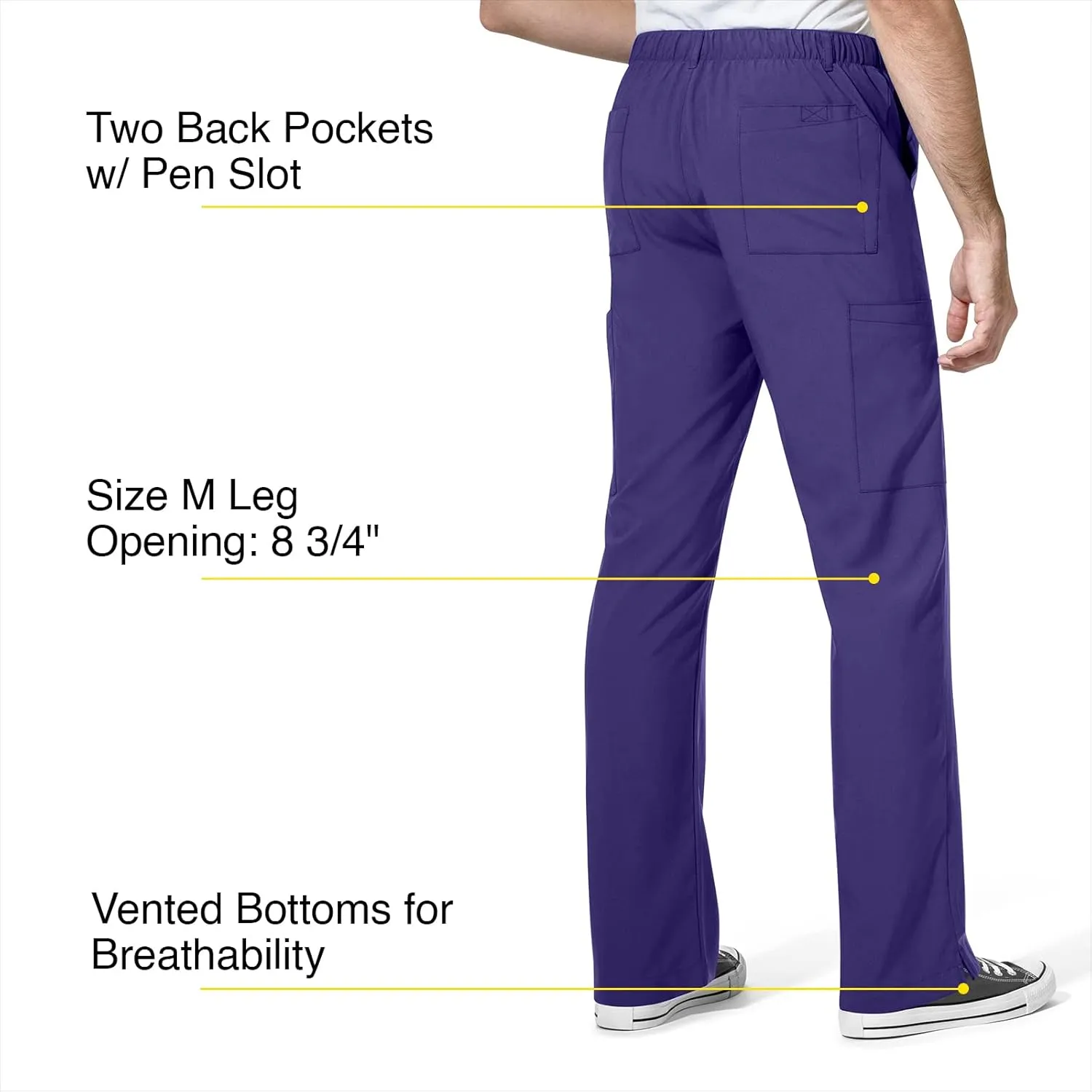 WonderWink Men's Flat Front Cargo Pant