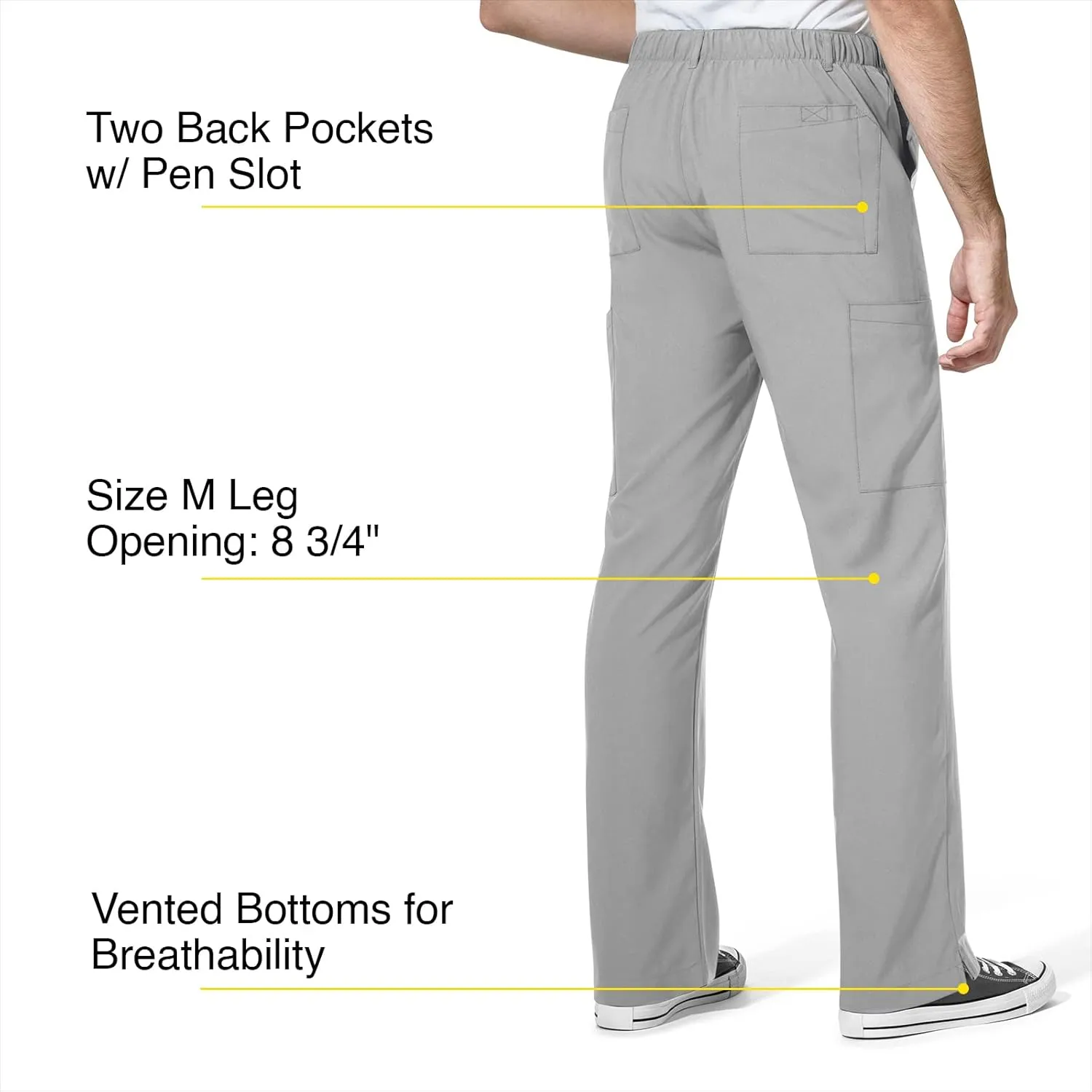 WonderWink Men's Flat Front Cargo Pant