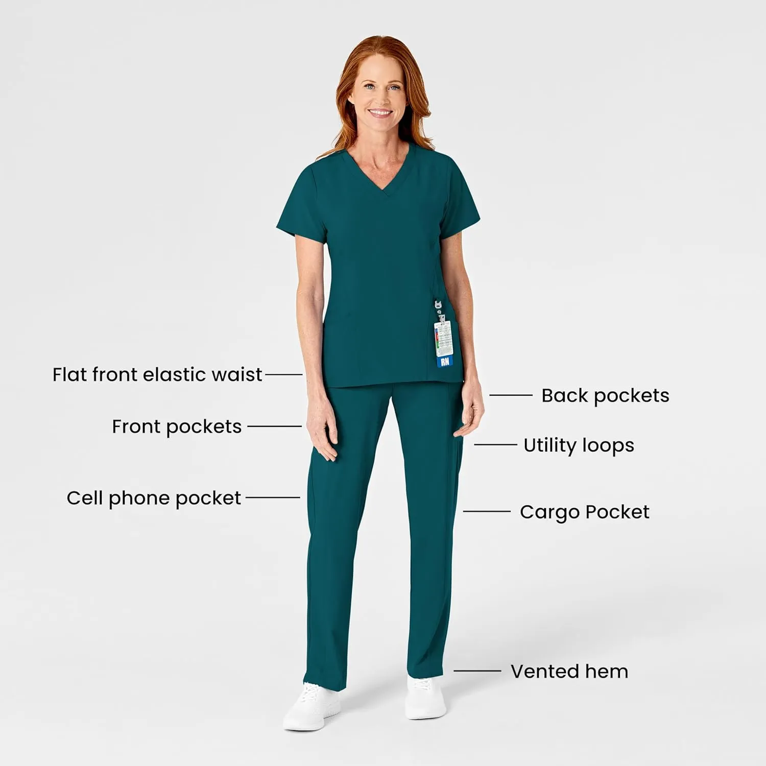 WonderWink W123 Scrubs Women's Flat Front Cargo Pant