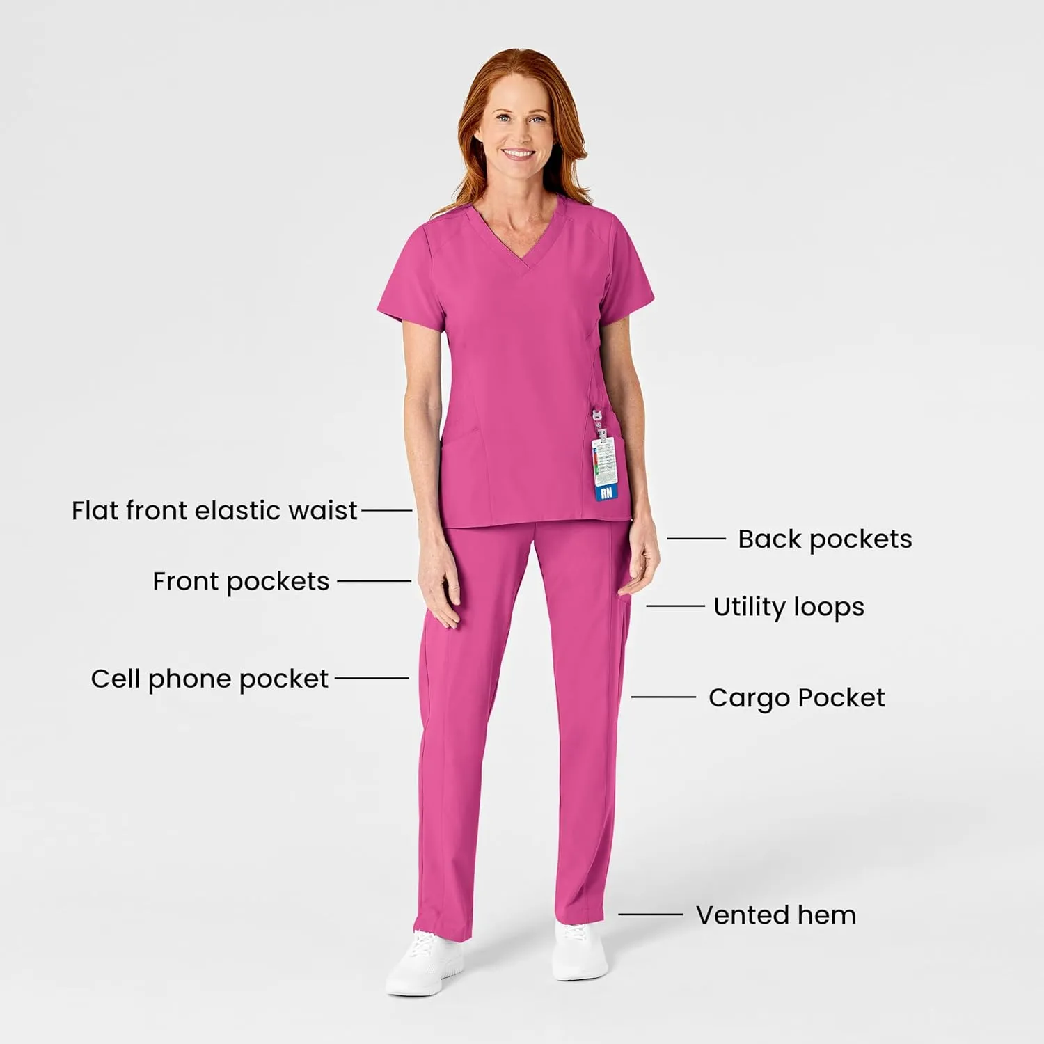 WonderWink W123 Scrubs Women's Flat Front Cargo Pant