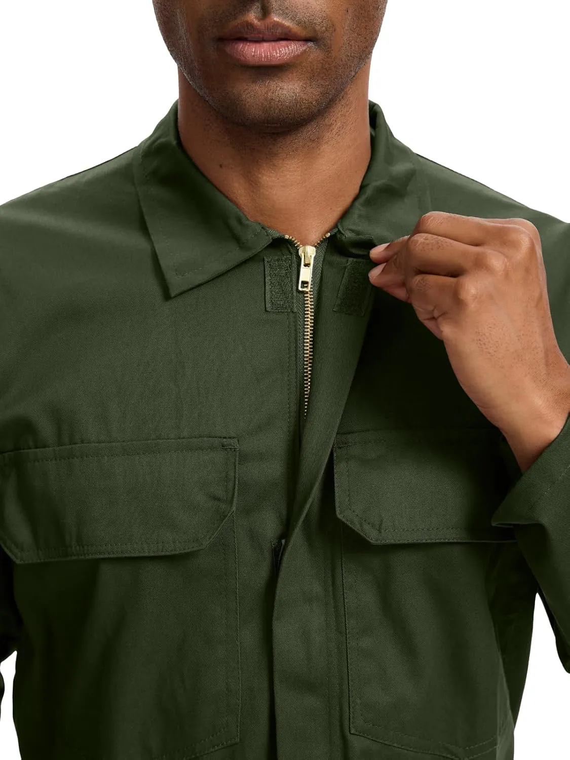 WORK IDEA Men's Coveralls Long Sleeve Cotton Twill Workwear Coverall Relaxed Fit