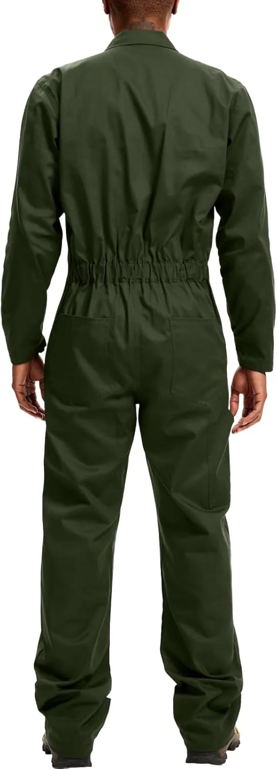 WORK IDEA Men's Coveralls Long Sleeve Cotton Twill Workwear Coverall Relaxed Fit