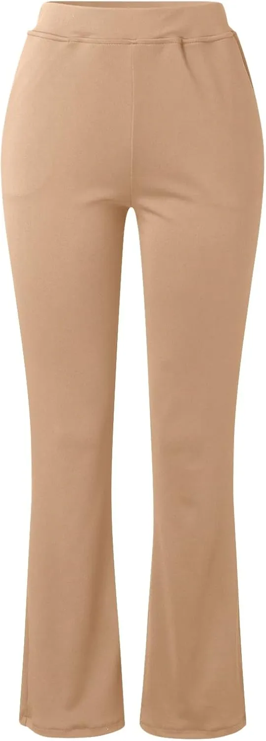 Work Pants Women Long High Waist Business Casual Skinny Slacks Pull On Straight Leg Yoga Trousers Relaxed Fit Pants
