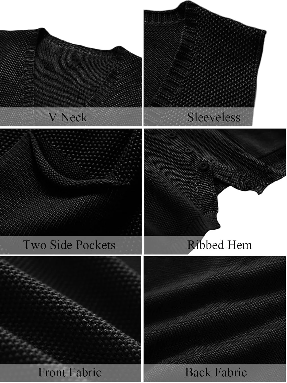 Wowcarbazole Womens V Neck Sweater Vest Sleeveless Button Down Solid Knit Cardigan Vest Casual Knitted Tank Tops with Pockets