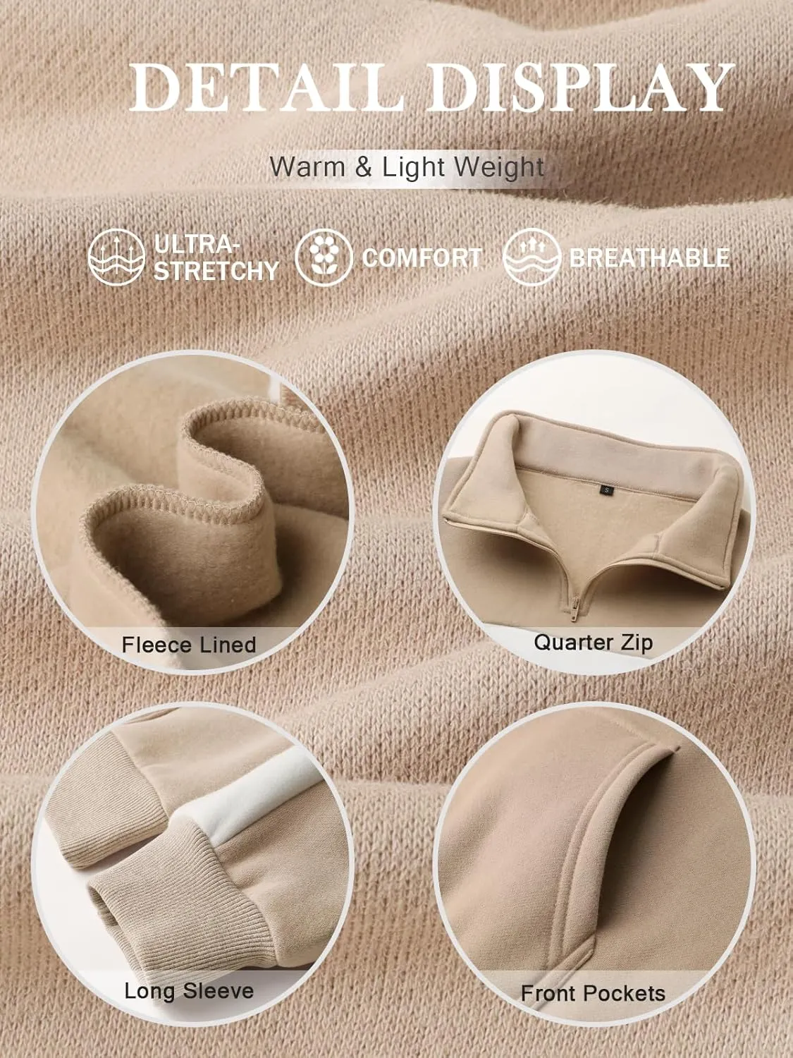 YATHON Womens Casual Quarter Zip Sweatshirt Color Block Fleece Fall Winter Outfits Pullover Sweater Clothes with Pockets