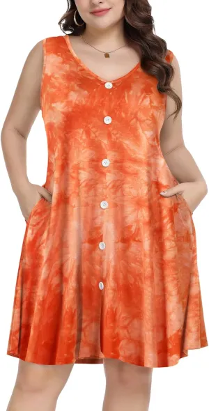 ZENNILO Women's Casual Dresses Tshirt Dresses Plus Size Summer Dresses V Neck Beach Cover Up Sundress with Pockets