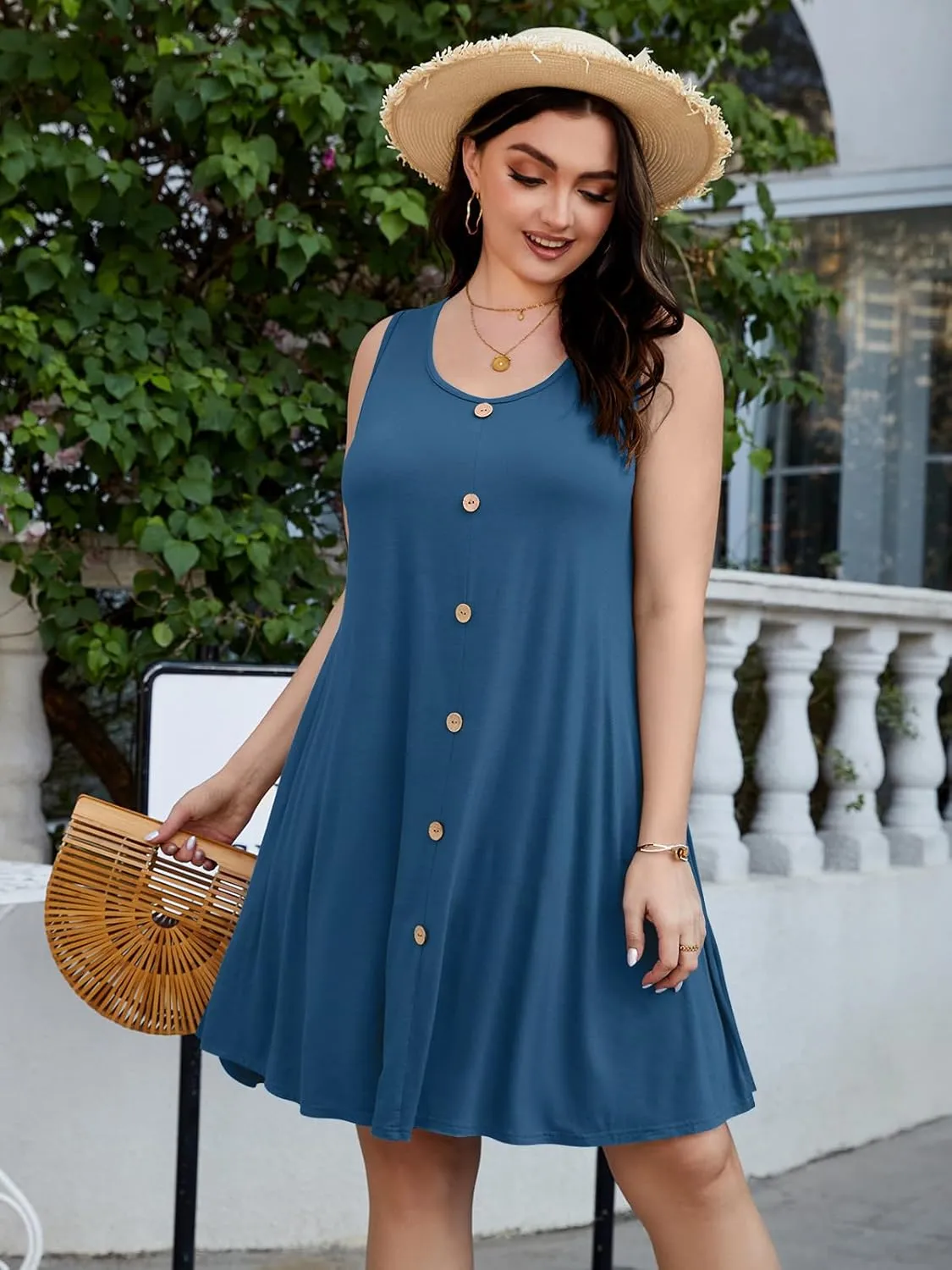 ZENNILO Women's Casual Dresses Tshirt Dresses Plus Size Summer Dresses V Neck Beach Cover Up Sundress with Pockets